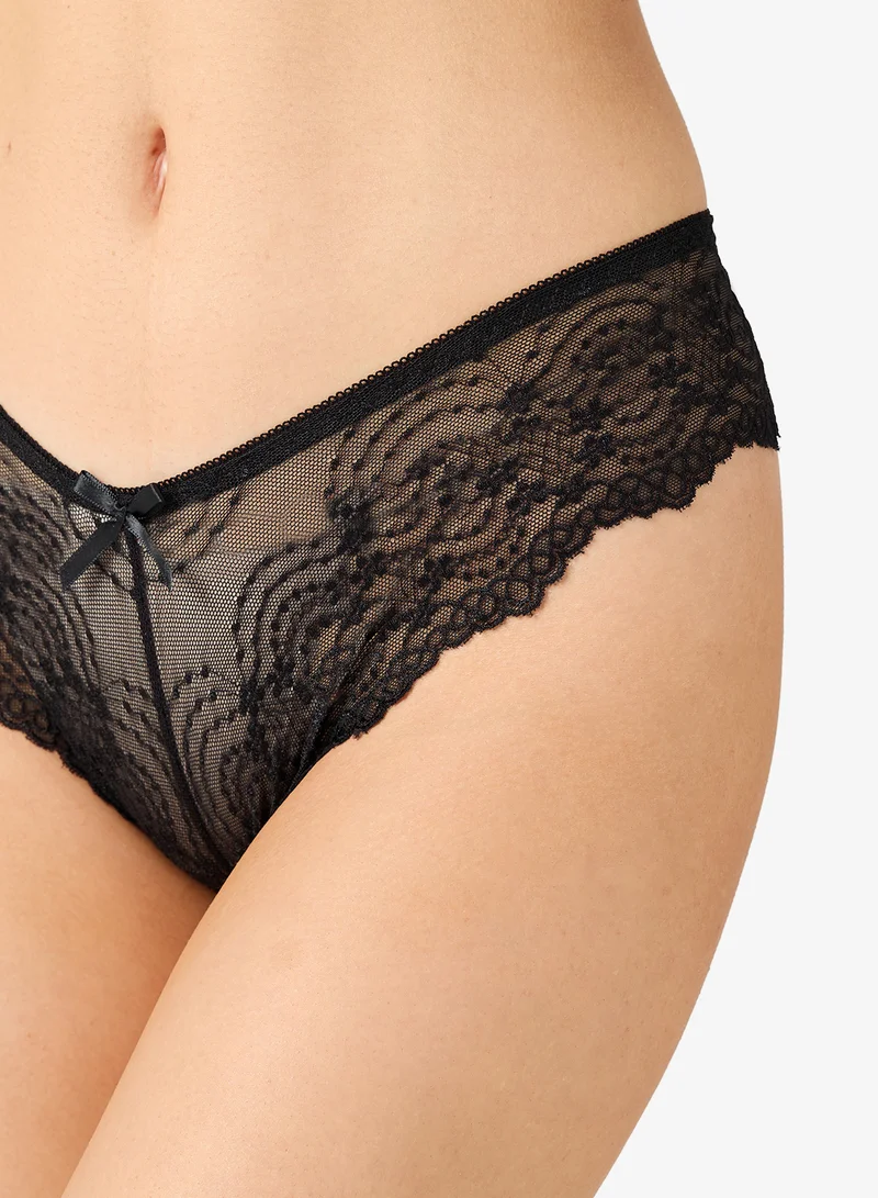 Ginger 2PC Lace Detail Cheeky Brief